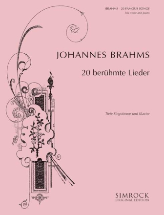 20 berhmte Lieder fr tiefe Singstimme und Klavier