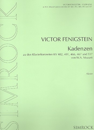 Kadenzen zu verschiedenen Klavierkonzerten von Mozart fr Klavier Fenigstein, Victor, Kadenzen