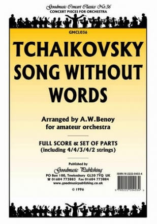 Tchaikovsky Song Without Words (Benoy) Pack Orchestra