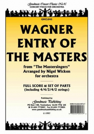 Wagner Entry Of The Masters (Wicken) Pack Orchestra