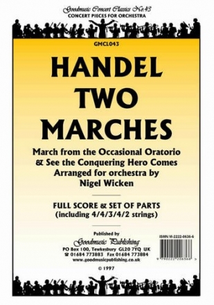 Handel G.F. Two Marches (Arr.Wicken) Pack Orchestra