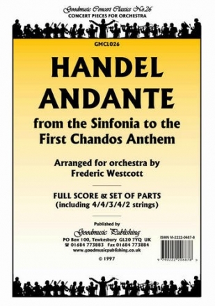 Handel G.F. Andante(Chandos Anthem) Pack String Orchestra