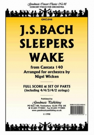 Bach JS Sleepers Wake (Arr Wicken) Pack Orchestra