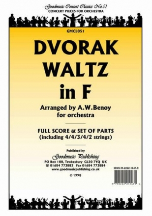 Dvorak Waltz In F (Arr.Benoy) Pack Orchestra