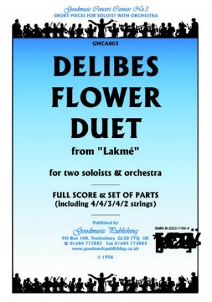 Flower Duet from Lakm for 2 voices (instruments) and orchestra score and parts (strings 4-4-3-4-2)