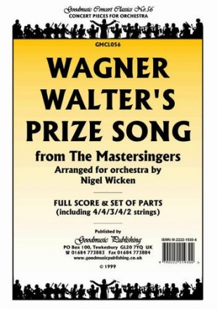 Wagner Walter'S Prize Song (Wicken) Pack Orchestra