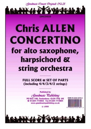 Allen Concertino For Alto Sax Pack String Orchestra