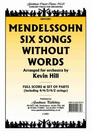 Mendelssohn Six Songs Without Words Pack Orchestra