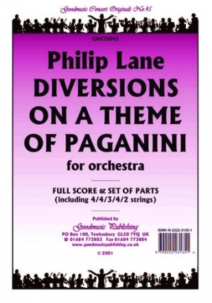 Lane Philip Diversions On Theme Paganini Pack Orchestra