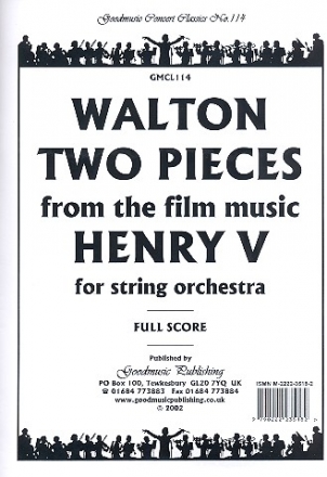 2 Pieces from the Film Music Henry V: for string orchestra score