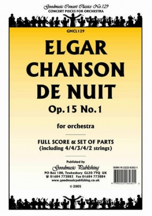 Elgar Edward Chanson De Nuit Pack Orchestra