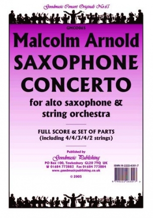 Arnold Malcolm Saxophone Concerto (Arr.Ellis) Pack String Orchestra