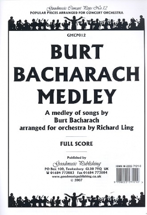 Burt Bacharach Medley: for orchestra score