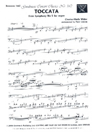 Toccata from Symphony no.5 op.42 for orchestra bassoon 1/2