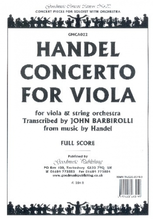 Concerto for viola and string orchestra Orchestral Score