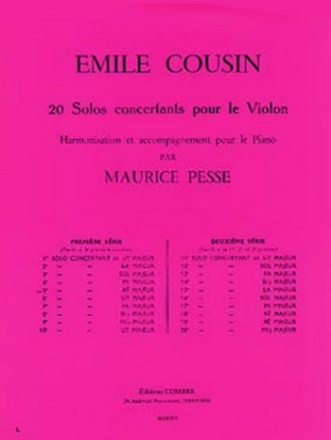 COUSIN Emile Solo concertant n5 en r maj. violon et piano Partition