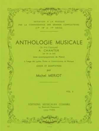 MERIOT Michel Anthologie musicale Vol.2 (26 airs classiques) formation musicale Partition