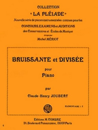 JOUBERT Claude-Henry Bruissante et divise piano Partition