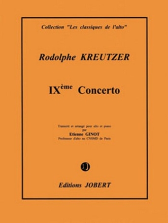 KREUTZER Rodolphe Concerto n9 - premier solo alto et piano Partition