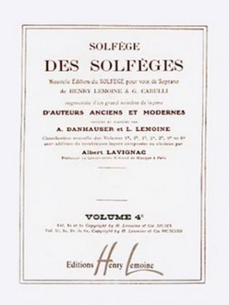 LAVIGNAC Albert Solfge des Solfges Vol.4C sans accompagnement solfge Partition