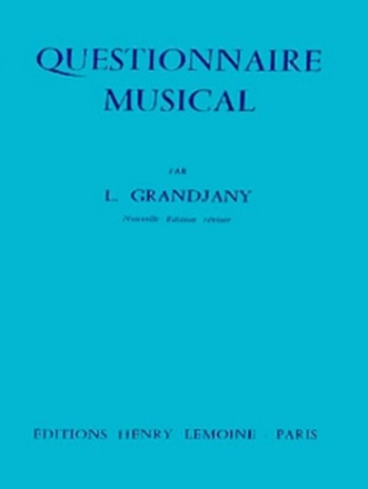 GRANDJANY L. Questionnaire thorie musicale Partition