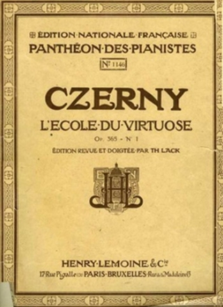 CZERNY Carl Ecole du virtuose Op.365 n1 piano Partition