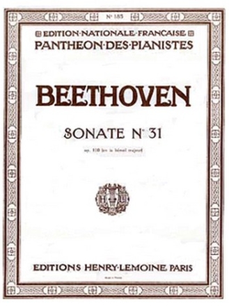 BEETHOVEN Ludwig van Sonate n31 en lab maj. Op.110 piano Partition