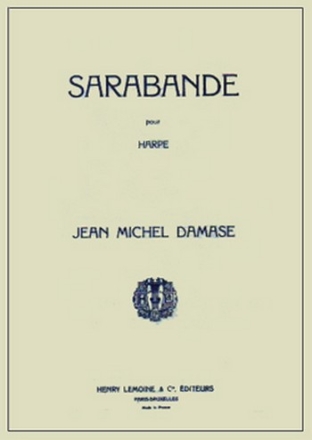 DAMASE Jean-Michel Sarabande Op.8 harpe Partition