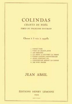 ABSIL Jean Colindas choeur Partition