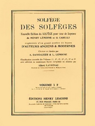 LAVIGNAC Albert Solfge des Solfges Vol.3F avec accompagnement solfge Partition