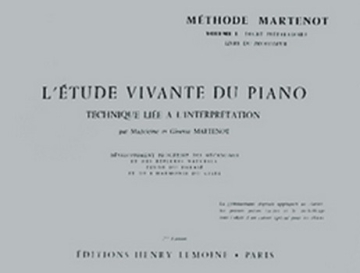 MARTENOT Ginette / MARTENOT Madeleine Etude vivante 1 - prparatoire piano Partition