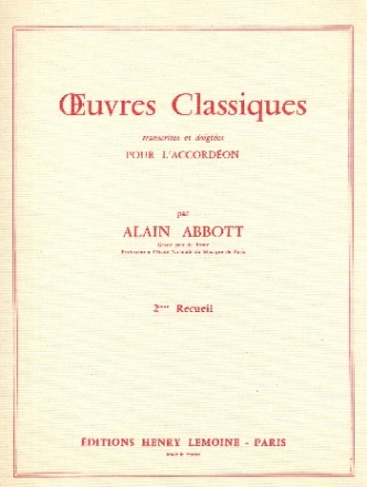 Oeuvres classiques vol.2 pour accordon