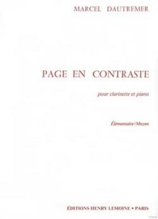 DAUTREMER Marcel Page en contraste clarinette et piano Partition