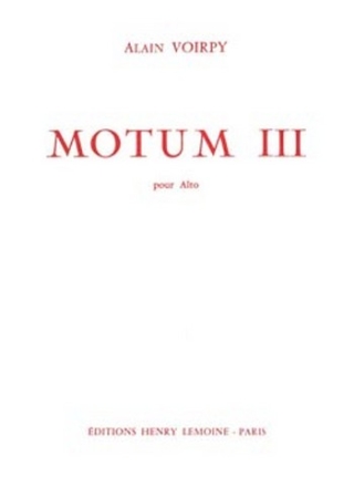 VOIRPY Alain Motum III saxophone alto solo Partition