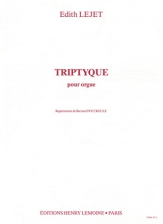 LEJET Edith Triptyque orgue Partition