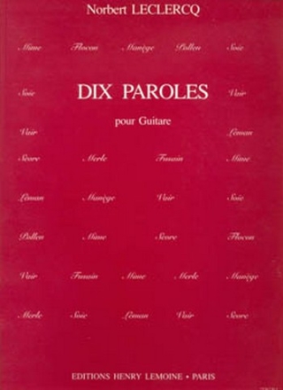 LECLERCQ Norbert Paroles (10) guitare Partition