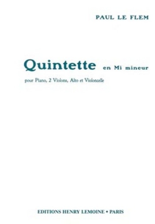 Quintette en mi mineur pour 2 violons, alto, violoncelle et piano partition et parties