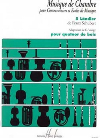 SCHUBERT Franz Lndler (5) quatuor de bois Partition