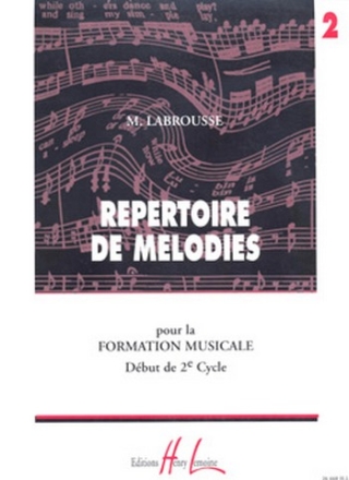 LABROUSSE Marguerite Rpertoire de Mlodies Vol.2 formation musicale Partition