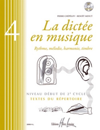 La dicte en musique vol.4 - niveau dbut (+CD)  livre de l'lve