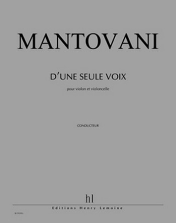 D'une seule voix pour violon et violoncelle partition et parties