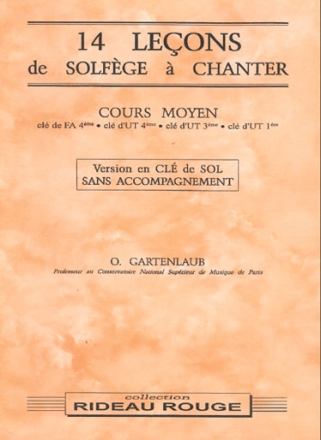 14 leons de solfge  chanter - Cours Moyen  Version en cl de Sol sans accompagnement