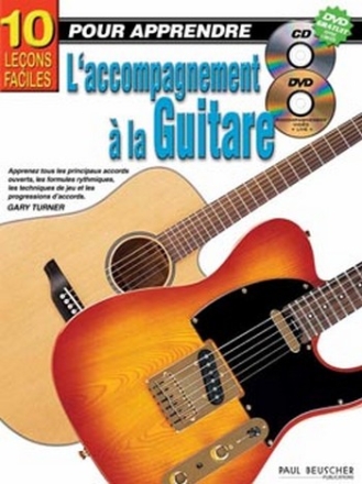 Turner, Gary Leons faciles pour apprendre l'accompagnement  la guitare (10) Guitare Partition + CD