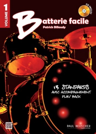 Billaudy, Patrick Batterie facile Vol.1 Batterie Partition + CD