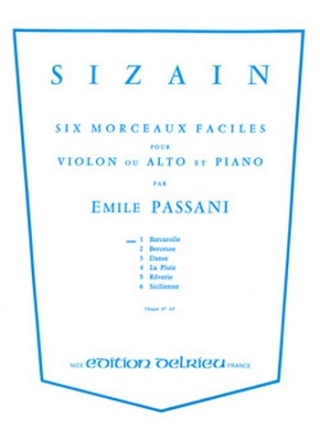 PASSANI Emile Sizain 1 Barcarolle violon Partition