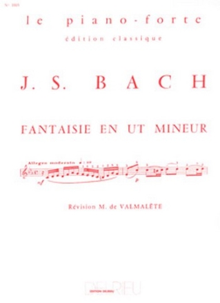 BACH Johann Sebastian Fantaisie en ut min. piano Partition