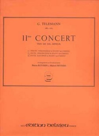 TELEMANN Georg Philipp Concert n2 en sol min. flte, hautbois et piano Partition