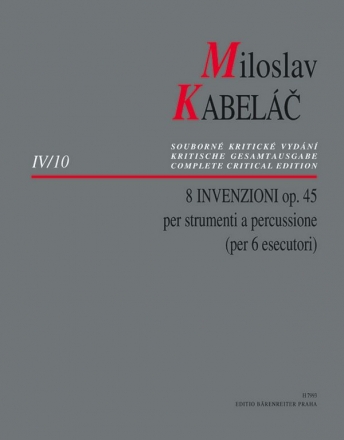 Kabelc, Miloslav 8 Invenzioni op. 45 -per strumenti a percussione- 6 Schlgz Partitur