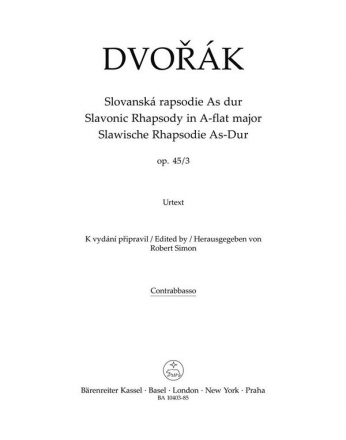 Slawische Rhapsodie As-Dur op.45,3 fr Orchester Kontrabass