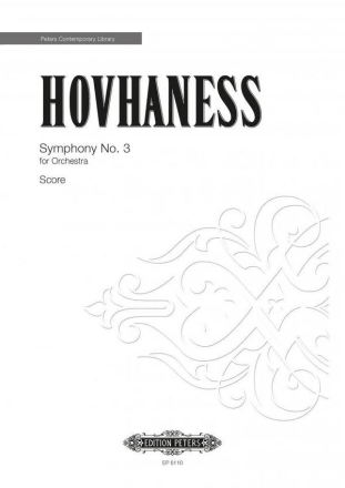 Hovhaness, Alan Symphony No. 3 Sinfonie Nr. 3 Partitur